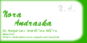 nora andraska business card